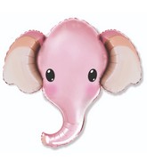 39" Elephant Head Pink Foil Balloon