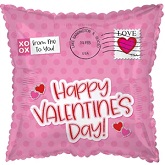 18" Happy Valentine's Day Pink Envelope Foil Balloon