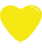 7" Standard Yellow Decomex Heart Shaped Latex Balloons (100 Per Bag)