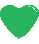 11" Standard Green Decomex Heart Shaped Latex Balloons (100 Per Bag)