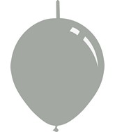 6" Metallic Silver Decomex Linking Latex Balloons (100 Per Bag)