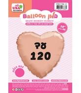 18" Until 120 Rose Gold Heart Hebrew Foil Balloon