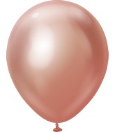 12" Kalisan Latex Balloons Mirror Rose Gold (50 Per Bag)