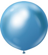 24" Kalisan Latex Balloons Mirror Blue (5 Per Bag)