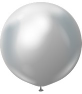 36" Kalisan Latex Balloons Mirror Silver (2 Per Bag)