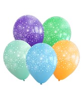 12" Assorted Fireworks All Around Latex Balloons (25 Per Bag) 5 Side Print