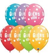 11" Latex Balloons Festive Assorted (50 Per Bag) Gueris Vite Pois