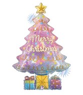 39" Jumbo Balloon Holographic Opal Christmas Tree Foil Balloon