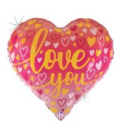 30" Jumbo Balloon Holographic Ombre Love You Heart Foil Balloon