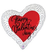 35" Foil Shape Valentine Dots Heart Foil Balloon