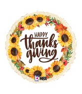 18" MAX Float Watercolor Sunflower Thanksgiving Foil Balloon