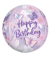 16" Orbz Flutters Happy Birthday Foil Balloon