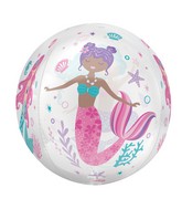 16" Orbz Clear Shimmering Mermaid Foil Balloon