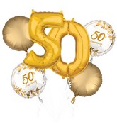 Bouquet Happy 50th Anniversary Foil Balloon