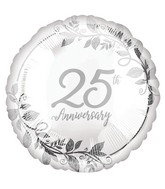 18" Happy 25th Anniversary Foil Balloon