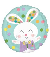 28" Jumbo Spotted Bunny Foil Balloon