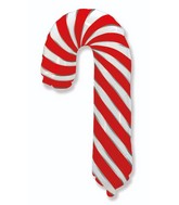 39" Candy Cane Red And White Foil Balloon