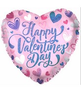 9" Airfill Only Happy Valentine's Day Blue & Pink Foil Balloon