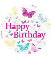 18" Butterfly Birthday Oaktree Foil Balloon