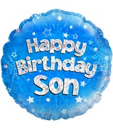 18" Happy Birthday Son Oaktree Foil Balloon