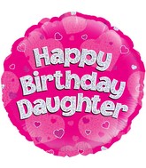 18" Happy Birthday Daughter Oaktree Foil Balloon
