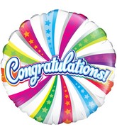 18" Congratulations Swirl Oaktree Foil Balloon