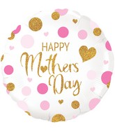 18" Pink Confetti Mothers Day Holographic Oaktree Foil Balloon