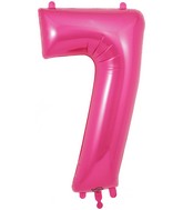 34" Number 7 Pink Oaktree Foil Balloon