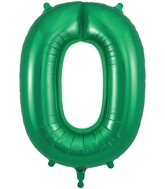 34" Number 0 Green Oaktree Foil Balloon