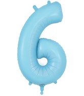 34" Number 6 Matte Blue Oaktree Foil Balloon