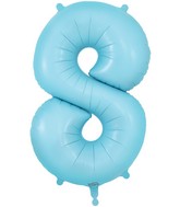34" Number 8 Matte Blue Oaktree Foil Balloon
