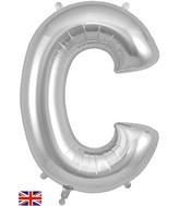 34" Letter C Silver Oaktree Brand Foil Balloon