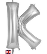 34" Letter K Silver Oaktree Brand Foil Balloon