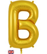 34" Letter B Gold Oaktree Brand Foil Balloon