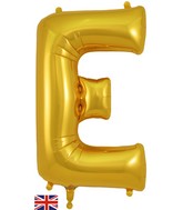 34" Letter E Gold Oaktree Brand Foil Balloon