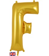 34" Letter F Gold Oaktree Foil Balloon