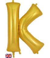 34" Letter K Gold Oaktree Foil Balloon