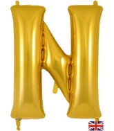 34" Letter N Gold Oaktree Brand Foil Balloon