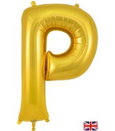 34" Letter P Gold Oaktree Foil Balloon