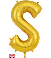 34" Letter S Gold Oaktree Foil Balloon