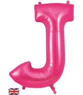 34" Letter J Pink Oaktree Foil Balloon