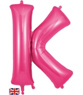 34" Letter K Pink Oaktree Foil Balloon