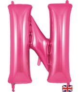 34" Letter N Pink Oaktree Foil Balloon