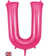 34" Letter U Pink Oaktree Brand Foil Balloon