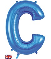 34" Letter C Blue Oaktree Brand Foil Balloon