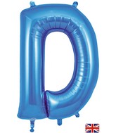 34" Letter D Blue Oaktree Foil Balloon