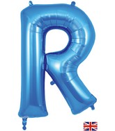 34" Letter R Blue Oaktree Brand Foil Balloon