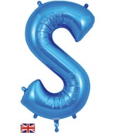 34" Letter S Blue Oaktree Brand Foil Balloon