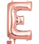 34" Letter E Rose Gold Oaktree Brand Foil Balloon