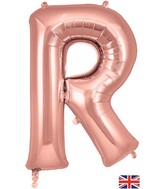 34" Letter R Rose Gold Oaktree Brand Foil Balloon